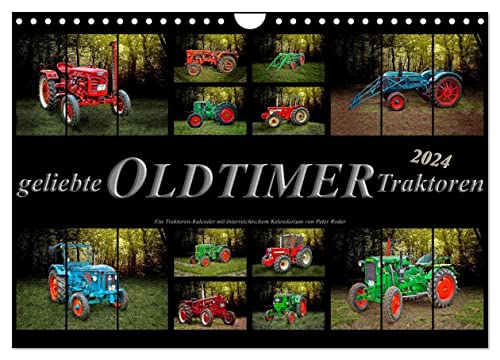 Geliebte Oldtimer Traktoren (Wandkalender 2024 DIN A4 quer), CALVENDO Monatskalender