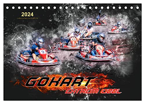 GoKart - extrem cool (Tischkalender 2024 DIN A5 quer), CALVENDO Monatskalender