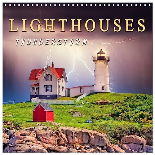 Lighthouses thunderstorm (Wandkalender 2024 30x30 cm 30x60 cm geöffnet) CALVENDO Broschürenkalender mit Monatskalendarium zum Eintragen