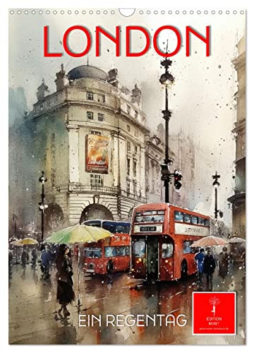 London - ein Regentag (Wandkalender 2025 DIN A3 hoch), CALVENDO Monatskalender