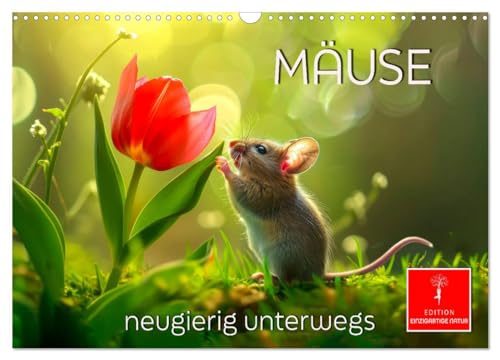Mäuse - neugierig unterwegs (Wandkalender 2025 DIN A3 quer), CALVENDO Monatskalender