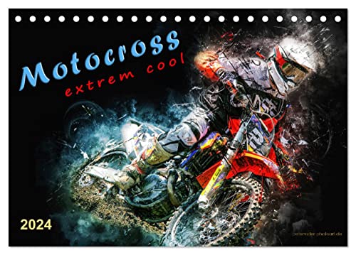Motocross - extrem cool (Tischkalender 2024 DIN A5 quer), CALVENDO Monatskalender
