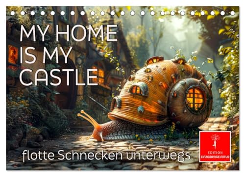 My home is my castle - flotte Schnecken unterwegs (Tischkalender 2025 DIN A5 quer), CALVENDO Monatskalender von CALVENDO