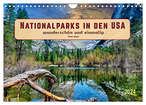 Nationalparks in den USA - wunderschön und einmalig (Wandkalender 2024 DIN A4 quer), CALVENDO Monatskalender