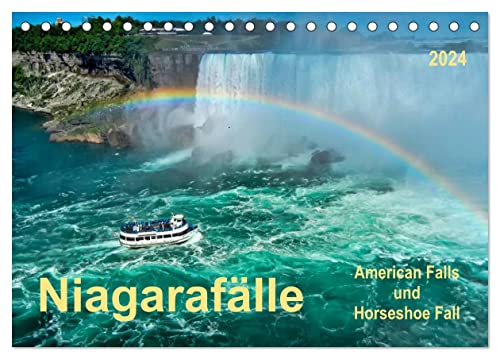 Niagarafälle - American Falls und Horseshoe Fall (Tischkalender 2024 DIN A5 quer), CALVENDO Monatskalender von CALVENDO