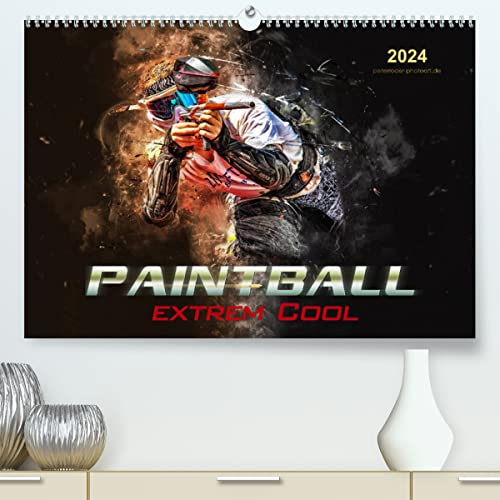 Paintball - extrem cool (hochwertiger Premium Wandkalender 2024 DIN A2 quer), Kunstdruck in Hochglanz