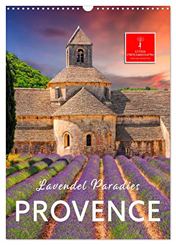 Provence Lavendel Paradies (Wandkalender 2025 DIN A3 hoch), CALVENDO Monatskalender: Malerische, sanfte Hügellandschaft mit Weinbaugebieten, ... Klima - die Provence. (CALVENDO Orte) von CALVENDO