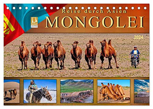 Reise durch Asien - Mongolei (Tischkalender 2024 DIN A5 quer), CALVENDO Monatskalender