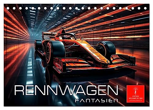 Rennwagen Fantasien (Tischkalender 2025 DIN A5 quer), CALVENDO Monatskalender