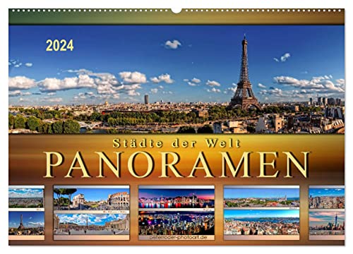 Städte der Welt, Panoramen (Wandkalender 2024 DIN A2 quer), CALVENDO Monatskalender