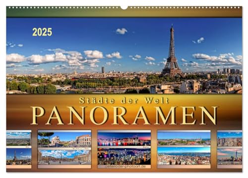 Städte der Welt, Panoramen (Wandkalender 2025 DIN A2 quer), CALVENDO Monatskalender