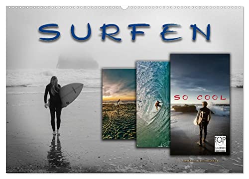 Surfen - so cool (Wandkalender 2024 DIN A2 quer), CALVENDO Monatskalender