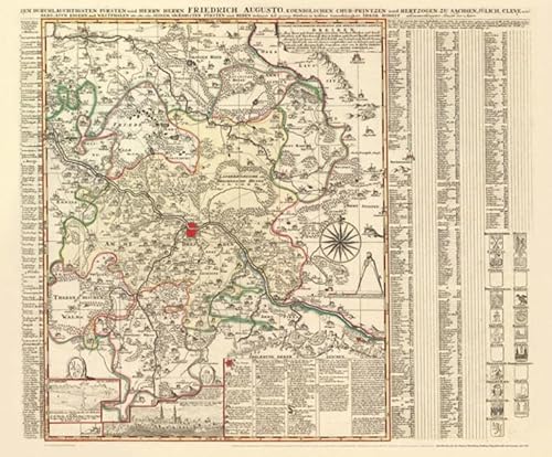 Historische Karte: AMT DRESDEN mit den Ämtern Moritzburg, Radberg, Dippoldiswalde und Lausnitz, um 1750 (Plano): KURFÜRSTENTUM SACHSEN | MEISSNISCHER KREIS von Rockstuhl Verlag