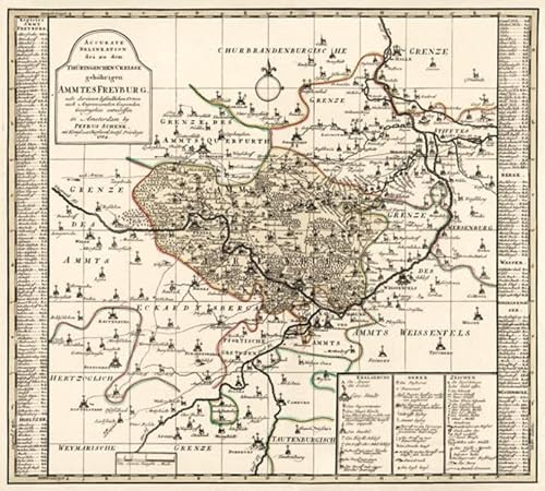 Historische Karte: Amt Freyburg, 1754 (Plano) von Rockstuhl, H