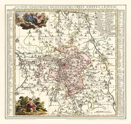 Historische Karte: Amt Leipzig, 1758 (Plano) von Rockstuhl Verlag