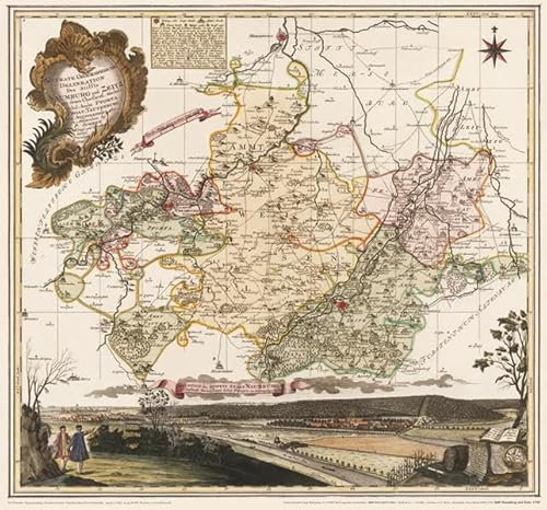 Historische Karte: STIFT NAUMBURG UND ZEITZ | Mit den Ämtern Pforta, Naumburg, Weissenfels, Zeitz, Tautenburg und Pegau 1749 (Plano)