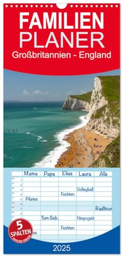 Familienplaner 2025 - Großbritannien - England mit 5 Spalten (Wandkalender, 21 cm x 45 cm), CALVENDO von CALVENDO