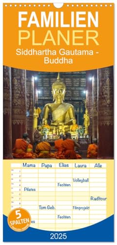 Familienplaner 2025 - Siddhartha Gautama - Buddha mit 5 Spalten (Wandkalender, 21 cm x 45 cm), CALVENDO von CALVENDO