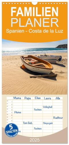Familienplaner 2025 - Spanien - Costa de la Luz mit 5 Spalten (Wandkalender, 21 cm x 45 cm), CALVENDO von CALVENDO
