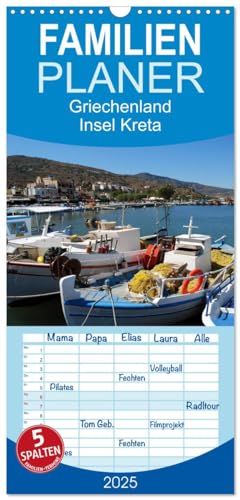 Familienplaner 2025 - Griechenland - Insel Kreta mit 5 Spalten (Wandkalender, 21 cm x 45 cm), CALVENDO