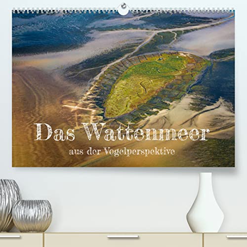 Das Wattenmeer aus der Vogelperspektive (hochwertiger Premium Wandkalender 2024 DIN A2 quer), Kunstdruck in Hochglanz