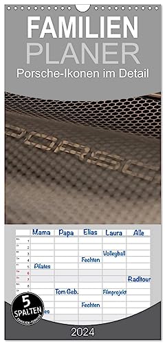 Familienplaner 2024 - Heiligs Blechle - Porsche-Ikonen im Detail mit 5 Spalten (Wandkalender, 21 cm x 45 cm) CALVENDO