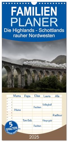 Familienplaner 2025 - Die Highlands - Schottlands rauher Nordwesten mit 5 Spalten (Wandkalender, 21 cm x 45 cm), CALVENDO von CALVENDO