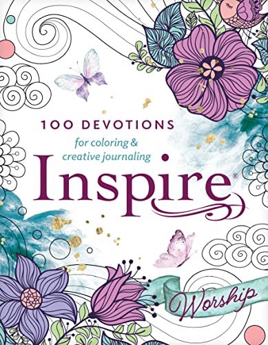Inspire - Worship: 100 Devotions for Coloring and Creative Journaling
