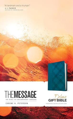 The Message Deluxe Gift Bible: The Bible in Contemporary Language: Crosshatch Denim, Leather-Look: The Bible in Contemporary Language