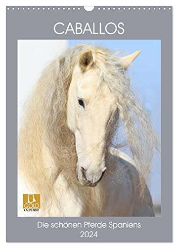 Caballos - Die schönen Pferde Spaniens (Wandkalender 2024 DIN A3 hoch), CALVENDO Monatskalender von CALVENDO