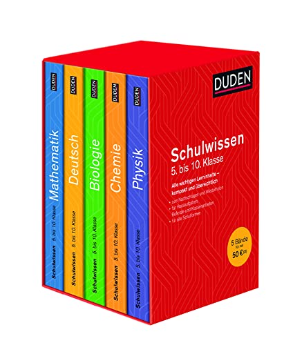 Duden Schulwissen 5. bis 10. Klasse 5 Bände: Alle wichtigen Unterrichtsinhalte – kompakt und übersichtlich (Basiswissen Schule)