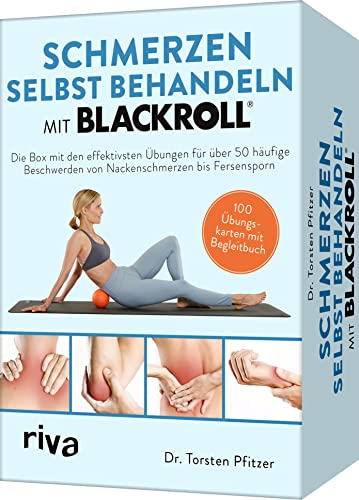 Schmerzen selbst behandeln mit BLACKROLL® – Kartenset: Die Box mit den effektivsten Übungen für über 50 häufige Beschwerden von Nackenschmerzen bis Fersensporn. 100 Übungskarten mit Begleitbuch