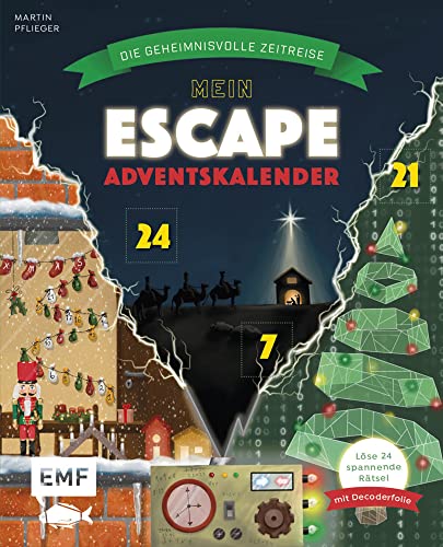 Mein Escape-Adventskalender: Die geheimnisvolle Zeitreise – Mit Decoderfolie: Löse 24 spannende Rätsel bis Weihnachten – Buch mit perforierten Seiten zum Auftrennen von Edition Michael Fischer / EMF Verlag