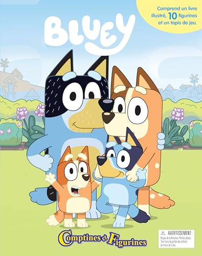 Disney Bluey Comptines et Figurines - Livre illustré, 10 figurines, tapis de jeu von Phidal