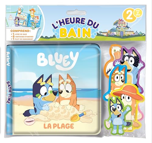 Disney Bluey L'Heure du Bain - Livres d'activités pour enfants, livre de bain de 6 pages, 6 ventouses en relief et étanches, 1 sac en filet Disney Bluey L'Heure du Bain - Livres d'activités pour enfants, livre de bain de 6 pages, 6 ventouses en relief et étanches, 1 sac en filet von Phidal