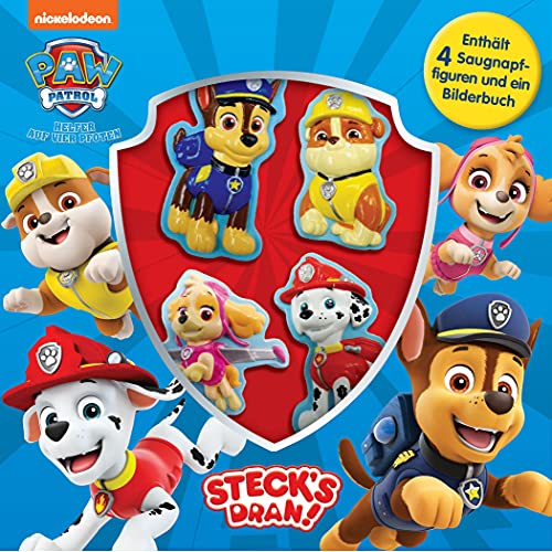 Steck's dran! Nickelodeon PAW Patrol Helfer auf vier Pfoten: Includes 4 suction cup toys and a storybook! Steck's dran! Nickelodeon PAW Patrol Helfer auf vier Pfoten: Includes 4 suction cup toys and a storybook!