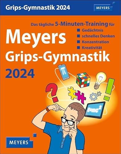 Meyers Grips-Gymnastik Tagesabreißkalender 2024. 5 Minuten Gedächtnistraining für jeden Tag. Tischkalender 2024 zum Abreißen. Kalender für jeden Tag, ... schnelles Denken, Konzentration, Kreativität Meyers Grips-Gymnastik Tagesabreißkalender 2024. 5 Minuten Gedächtnistraining für jeden Tag. Tischkalender 2024 zum Abreißen. Kalender für jeden Tag, ... schnelles Denken, Konzentration, Kreativität