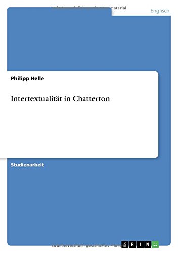 Intertextualität in Chatterton von Books on Demand