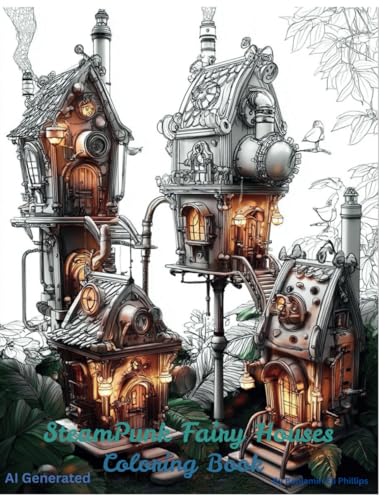 SteamPunk Fairy Houses: Coloring Book von Independently published