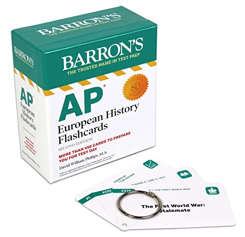 AP European History Flashcards, Second Edition: Up-to-Date Review + Sorting Ring for Custom Study: More Than 450 Cards to Prepare You for Test Day (Barron's AP Prep) von Barrons Educational Services