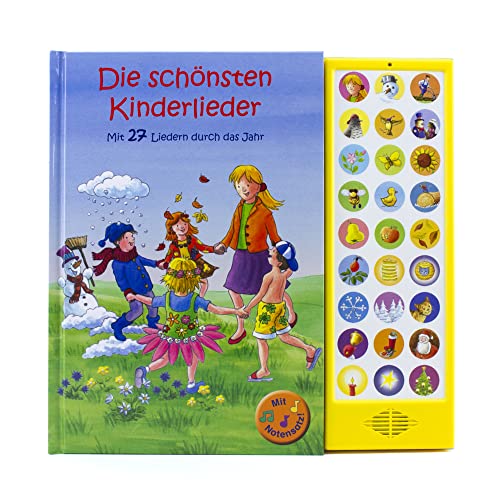 27-Button Soundbuch - Die schönsten Kinderlieder zum Mitsingen - Mit 27 Liedern durch das Jahr Hardcover-Buch mit Noten - Liederbuch: mit 27 bekannten Kinderliedern von PI Kids