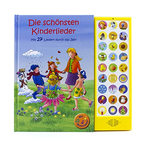 27-Button Soundbuch - Die schönsten Kinderlieder zum Mitsingen - Mit 27 Liedern durch das Jahr Hardcover-Buch mit Noten - Liederbuch: mit 27 bekannten Kinderliedern von Phoenix International Publications