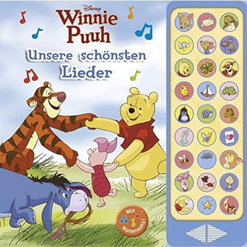 PI Kids 27-Button-Soundbuch - Winnie Puuh, Disney: Unsere schönsten Lieder - 27 bekannte Kinderlieder zum Mitsingen - Hardcover-Buch mit Noten - ... Mitsingen. 27-Button-Soundbuch. Mit Notensatz