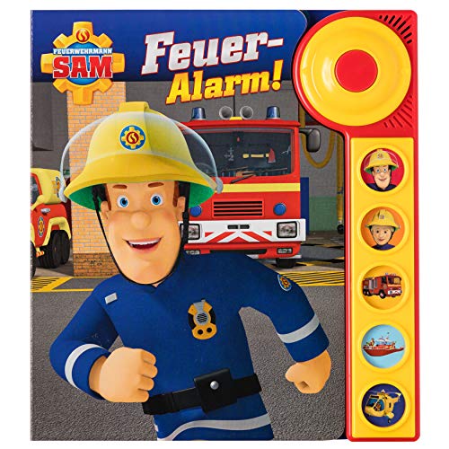 Feuerwehrmann Sam - Feuer-Alarm! - Soundbuch - Pappbilderbuch mit Alarmknopf und 5 spannenden Geräuschen für Kinder ab 3 Jahren