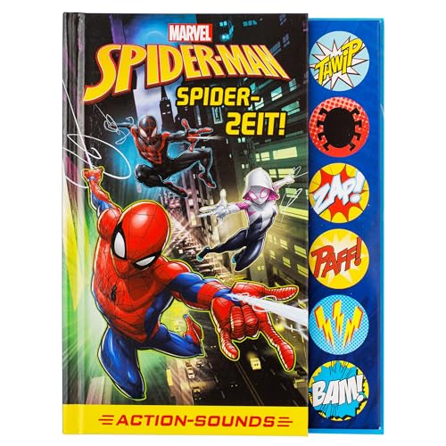 Marvel Spider-Man - Spider-Zeit! - Action-Soundbuch mit 6 Geräuschen und 4 Comicgeschichten für Kinder ab 6 Jahren: Tönendes Buch