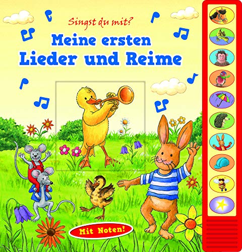 Meine ersten Lieder und Reime - Vorlese-Pappbilderbuch mit Sound: Mit Noten!. Mit Soundmodul