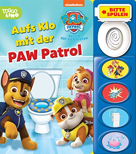 PAW Patrol - Aufs Klo mit der PAW Patrol - Mein Klo-Soundbuch - Pappbilderbuch mit Klospülung und 8 Geräuschen: Tönendes Buch