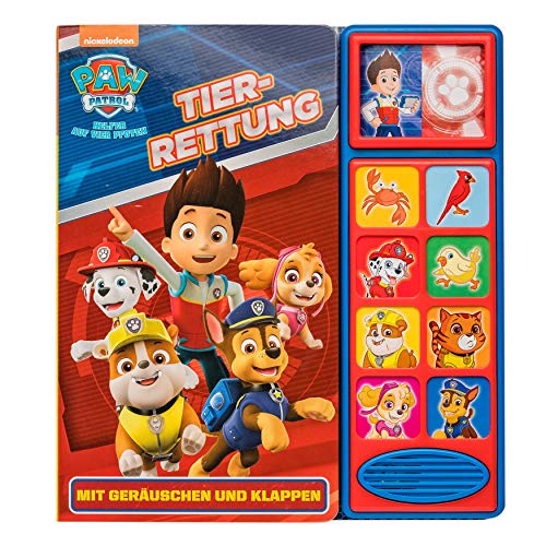PAW Patrol Tier-Rettung - Klappen-Geräusche-Buch mit 10 pfotastischen Geräuschen für Kinder ab 3 Jahren: Mit Geräuschen und Klappen - Klappen auf jeder Seite mit vielen Überraschungen