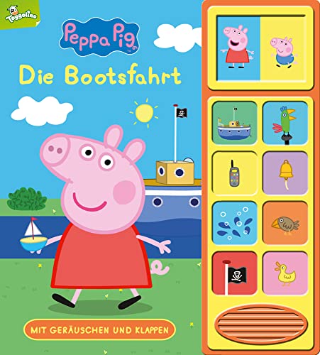 Peppa Pig - Die Bootsfahrt - Klappen-Geräusche-Buch mit 10 Sounds - Pappbilderbuch für Kinder ab 3 Jahren: . von PI Kids