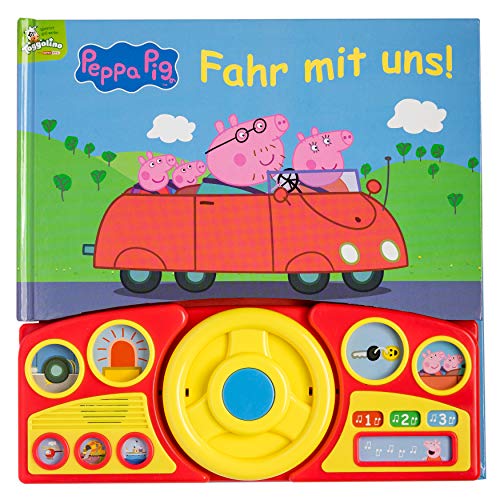 Peppa Pig - Fahr mit uns! - Pappbilderbuch mit beweglichem Lenkrad und 13 spannenden Geräuschen für Kinder ab 3 Jahren - Peppa Wutz: Tönendes Buch